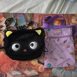 Black Chococat Plush Bag and Purple Sailor Moon Bag Set